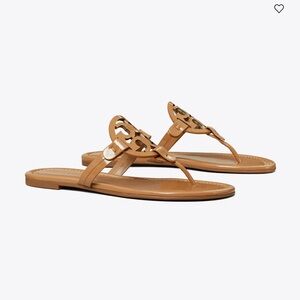 Tory Burch Tan Leather Sandals Timeless Thong Design